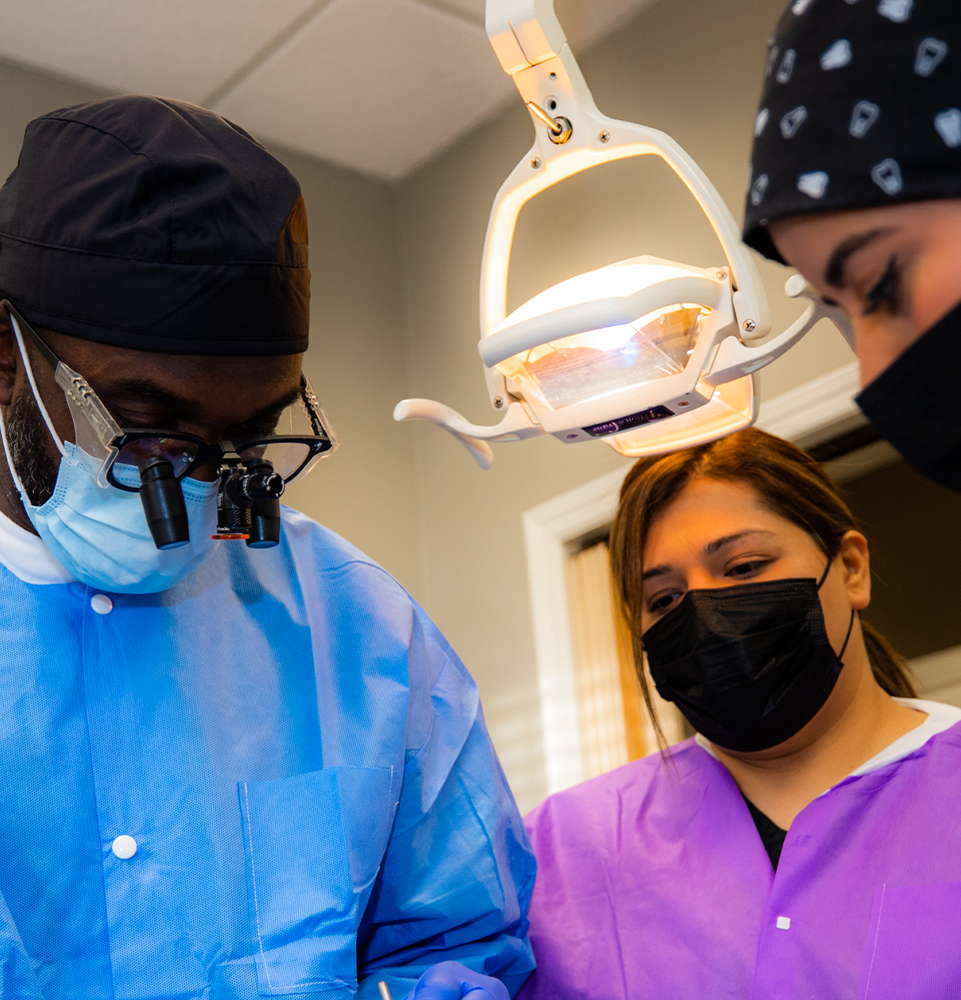 Patient under going dental procedure