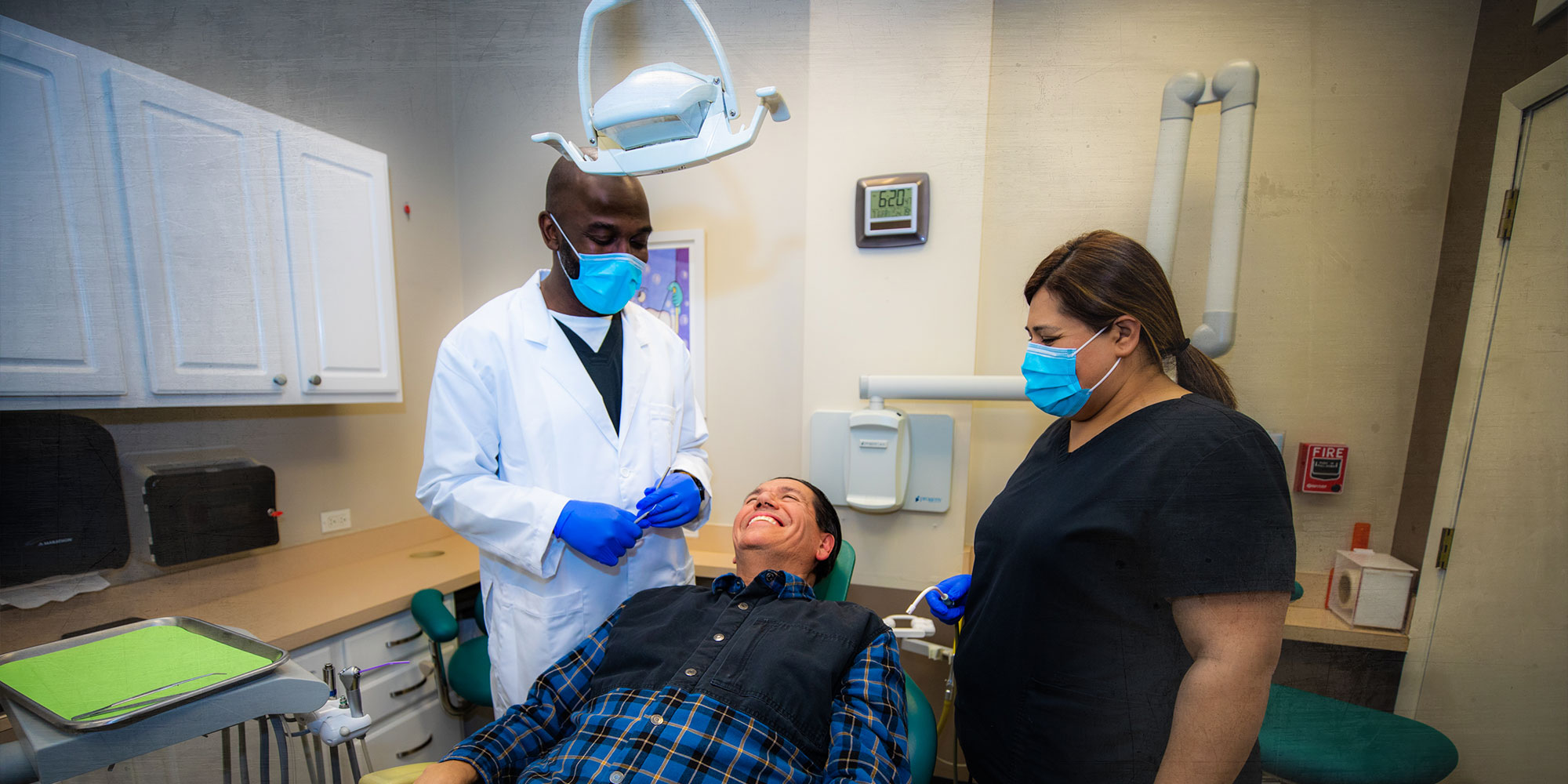 Patient undergoing information before dental procedure